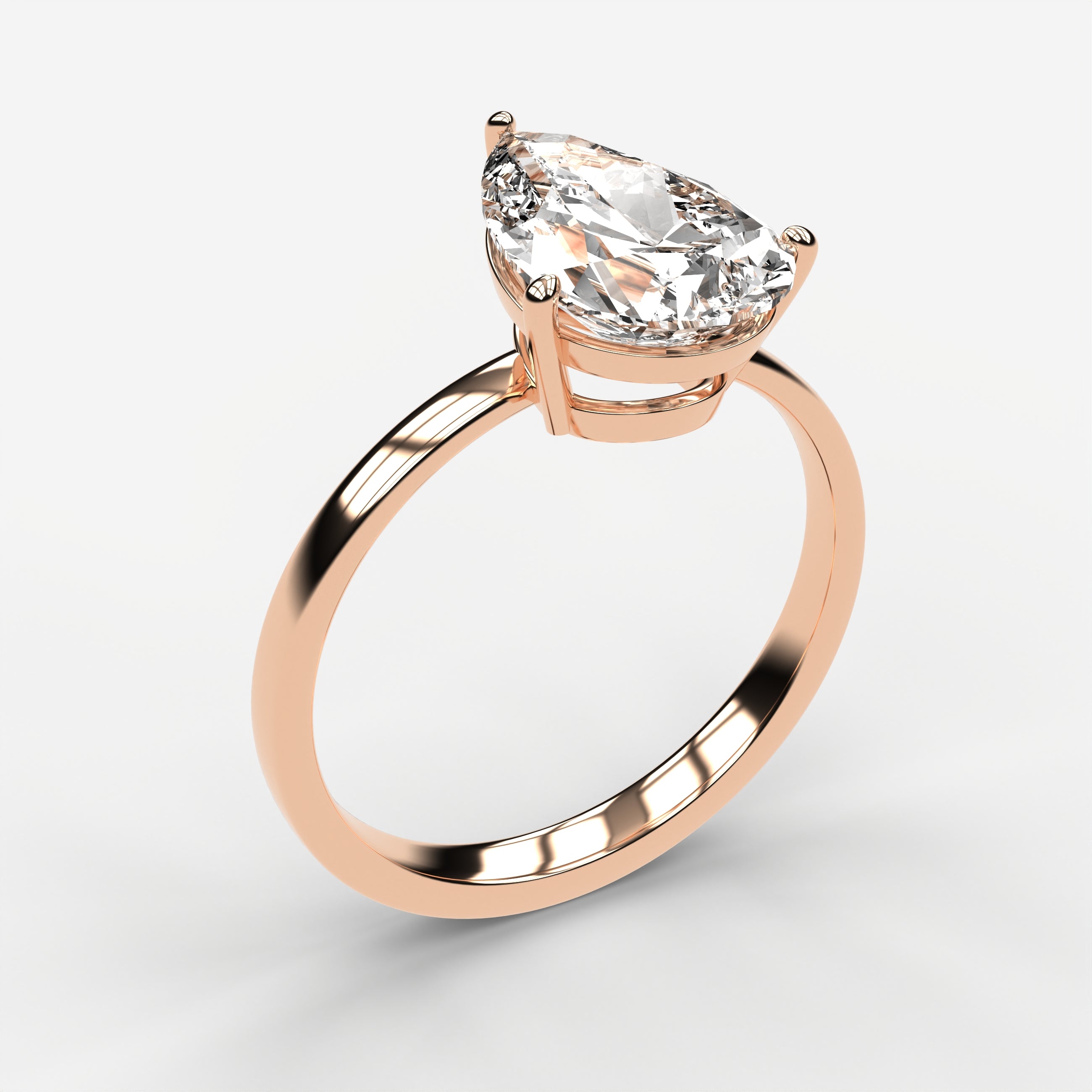 Classic Solitaire Ring - Pear
