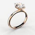 Minimal Solitaire Ring - Oval