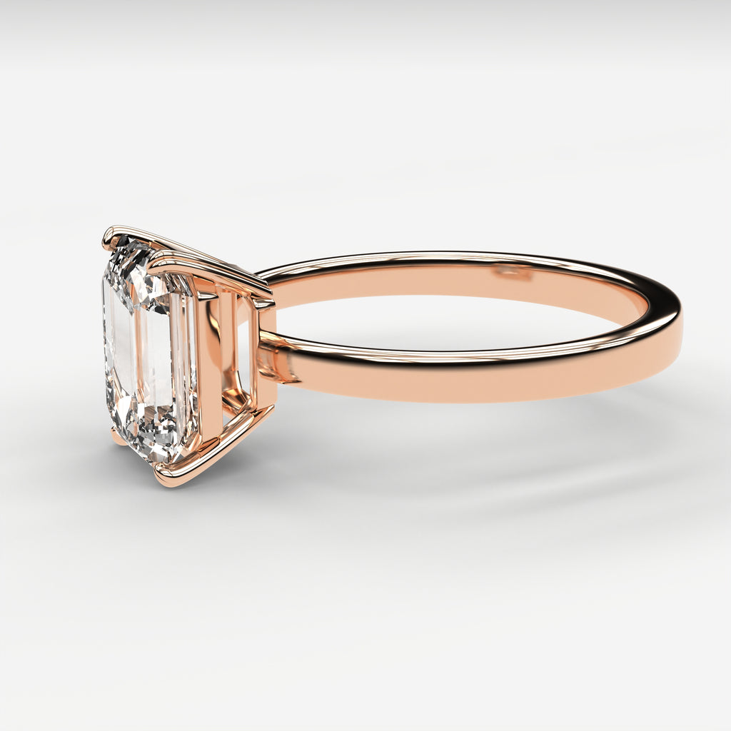 Classic Solitaire Ring - Emerald Cut