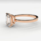 Classic Solitaire Ring - Emerald Cut