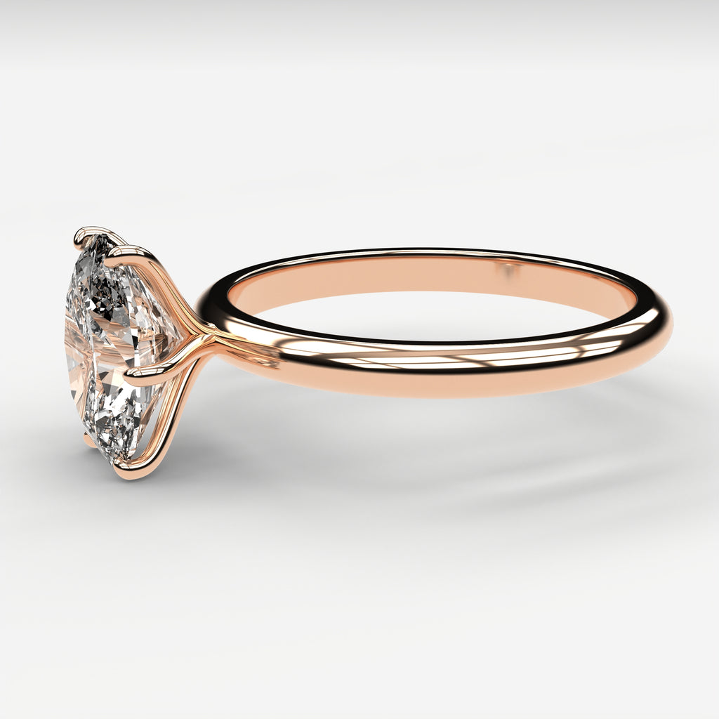 Minimal Solitaire Ring - Oval