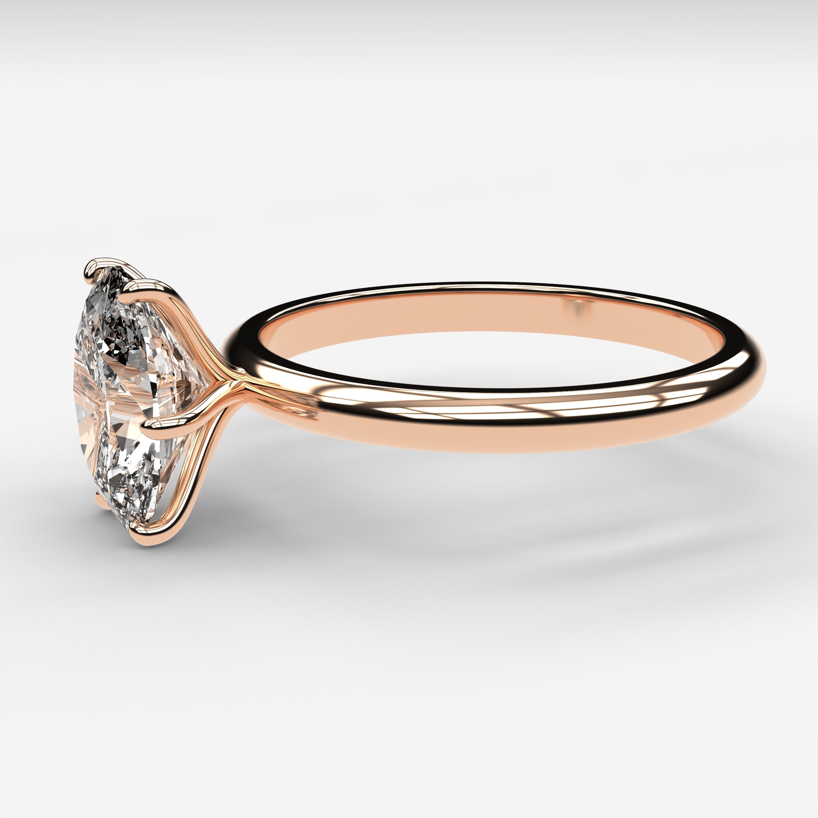Minimal Solitaire Ring - Oval