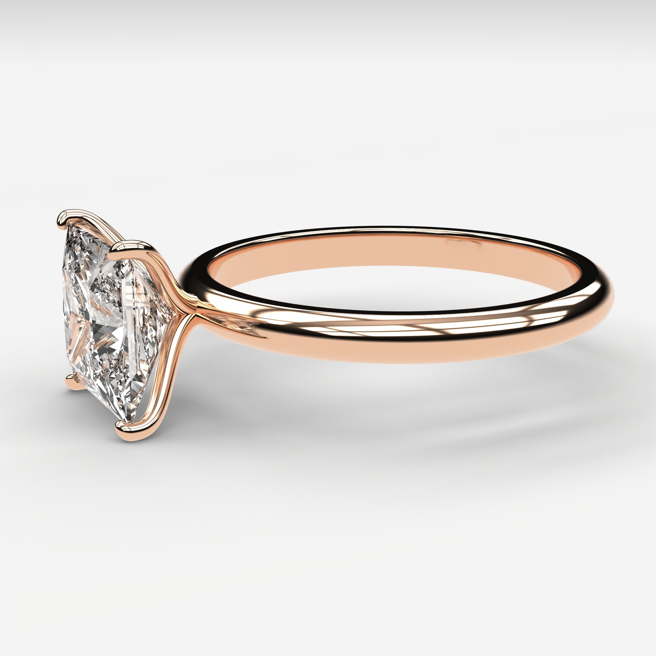 Minimal Solitaire Ring - Princess