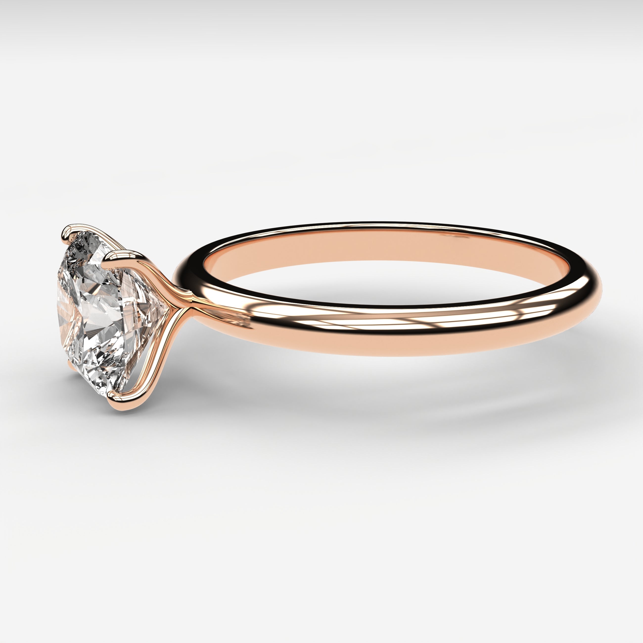 Minimal Solitaire Ring - Cushion