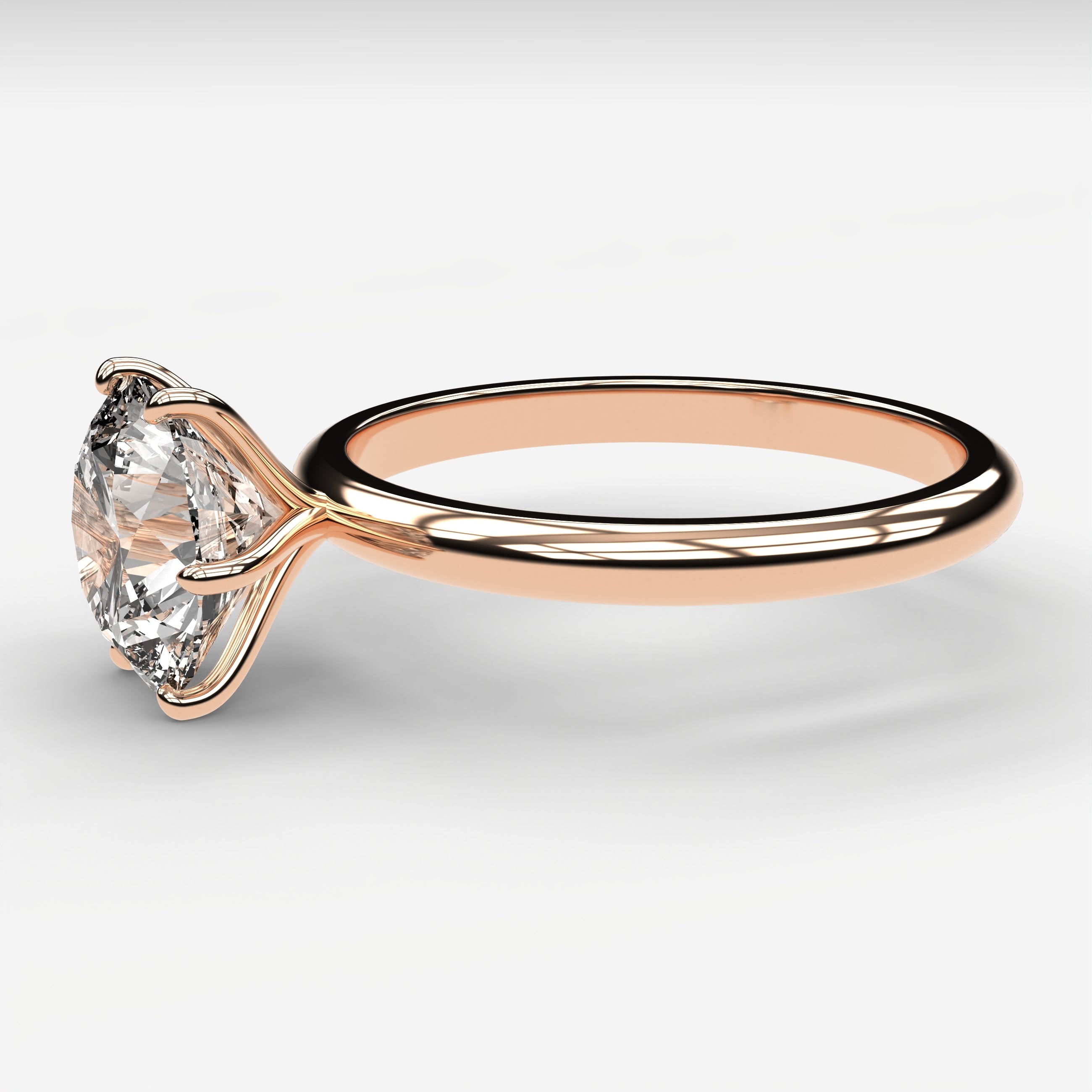Minimal Solitaire Ring - Round