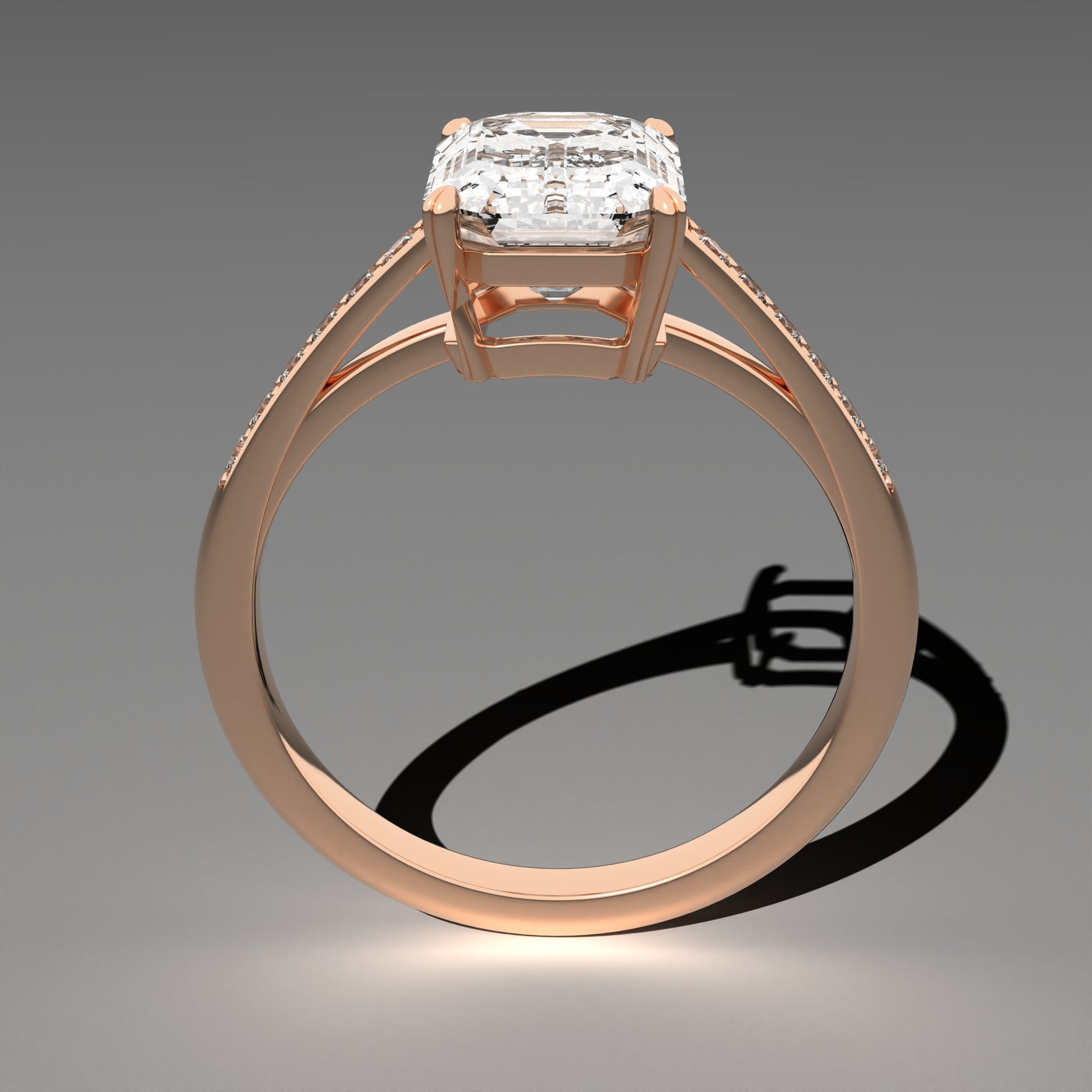 Classic Cathedral Ring - Emerald Cut