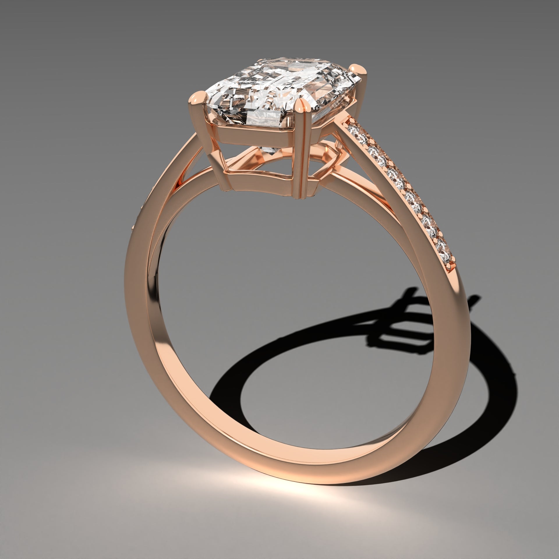 Classic Cathedral Ring - Emerald Cut