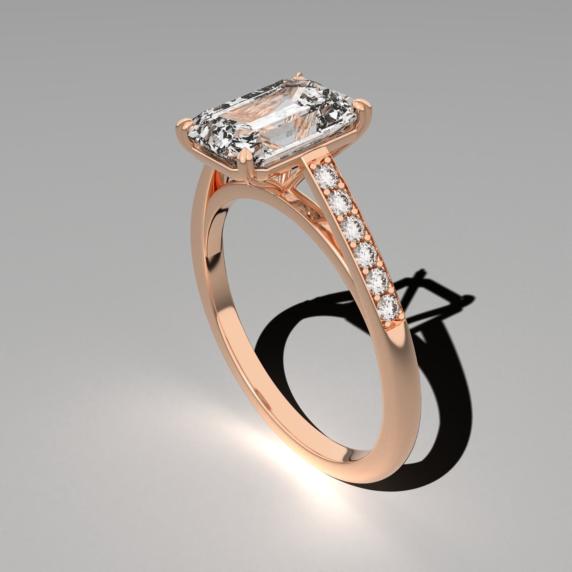 Minimal Cathedral Ring - Emerald