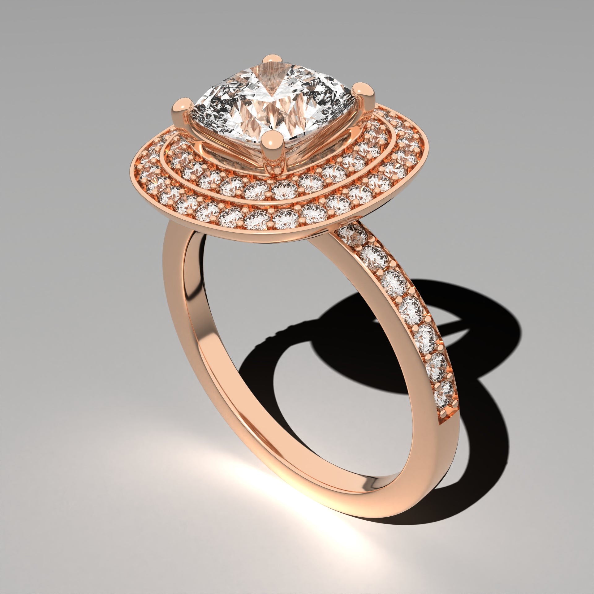 Floating Halo Solitaire - Cushion
