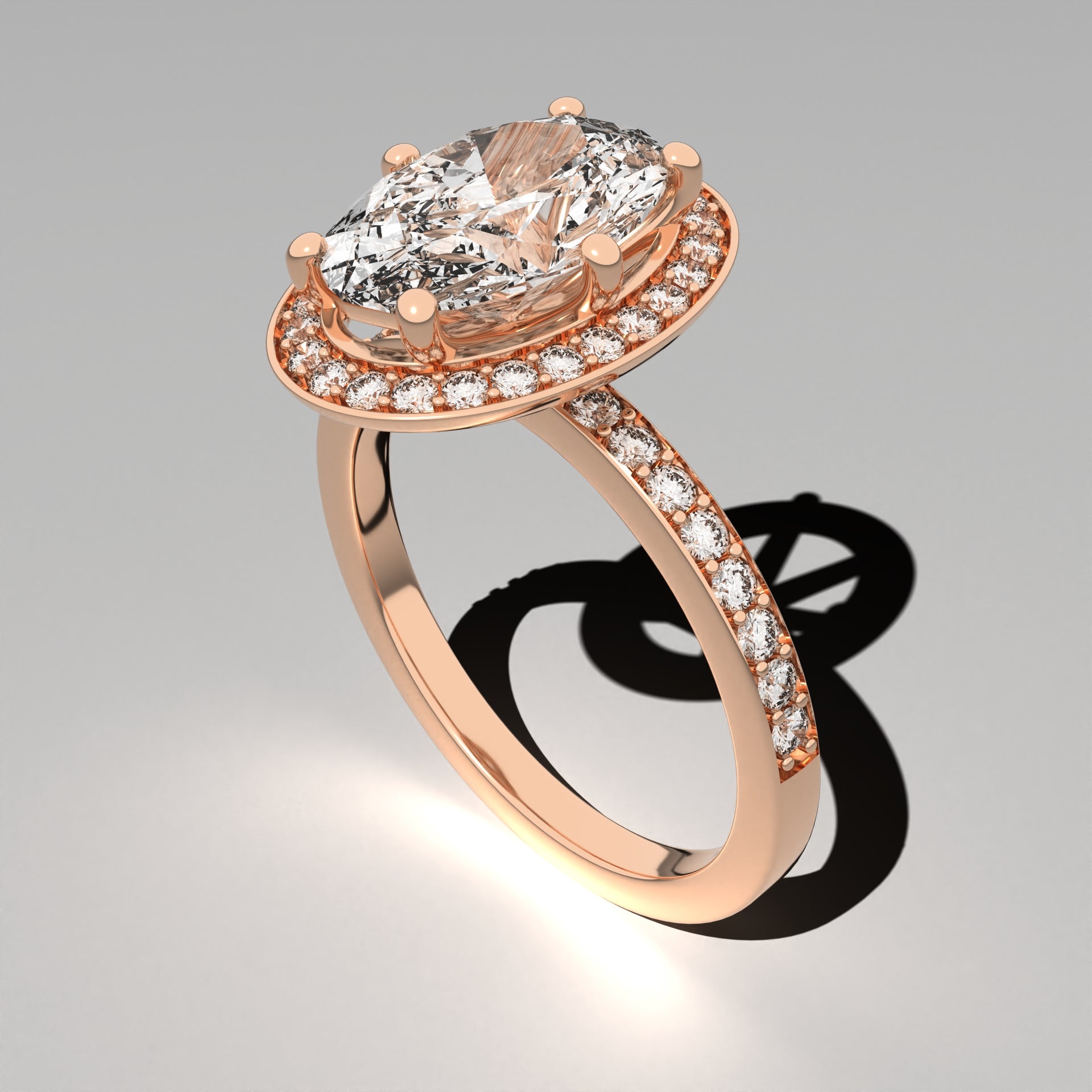 Floating Halo Solitaire - Oval
