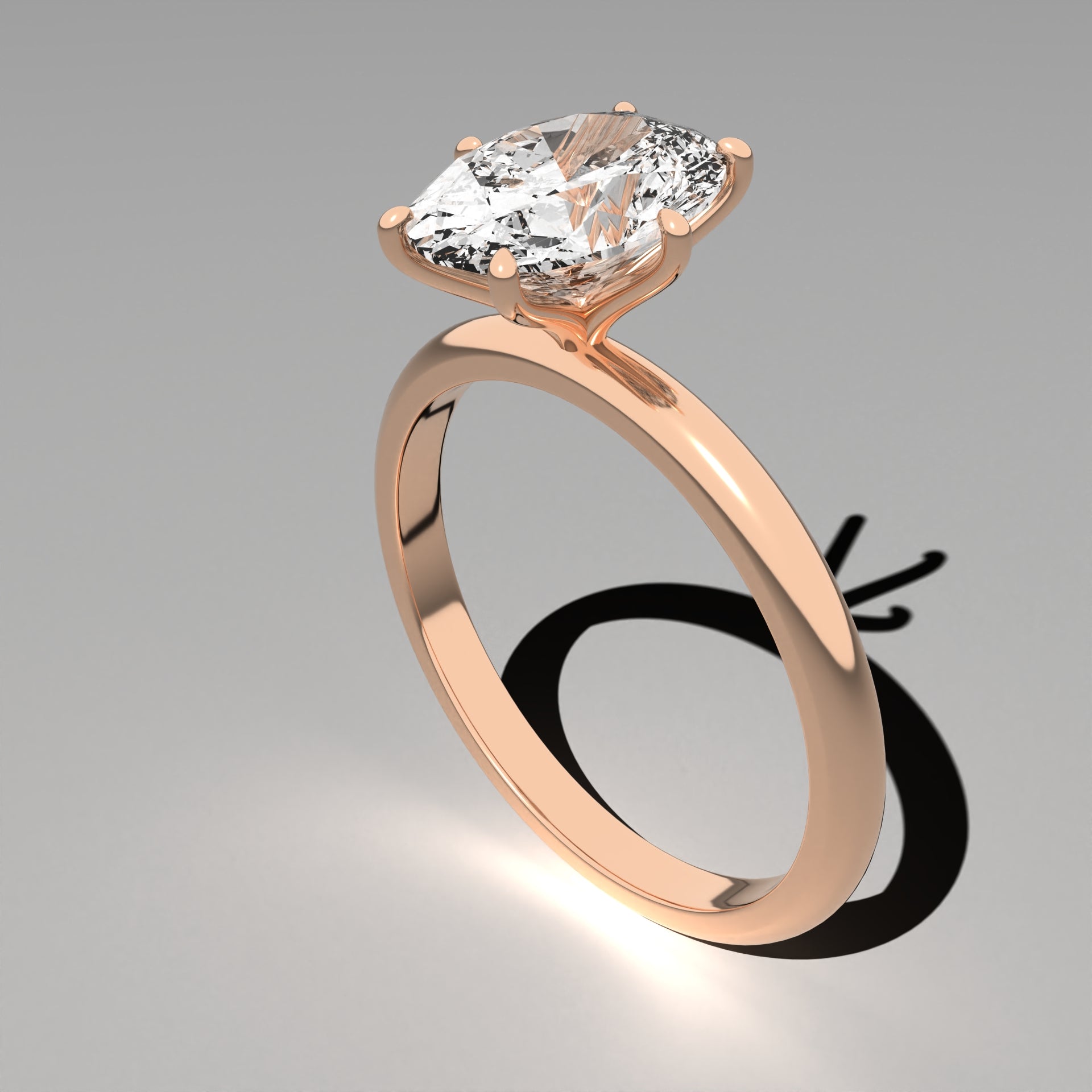 Minimal Solitaire Ring - Oval