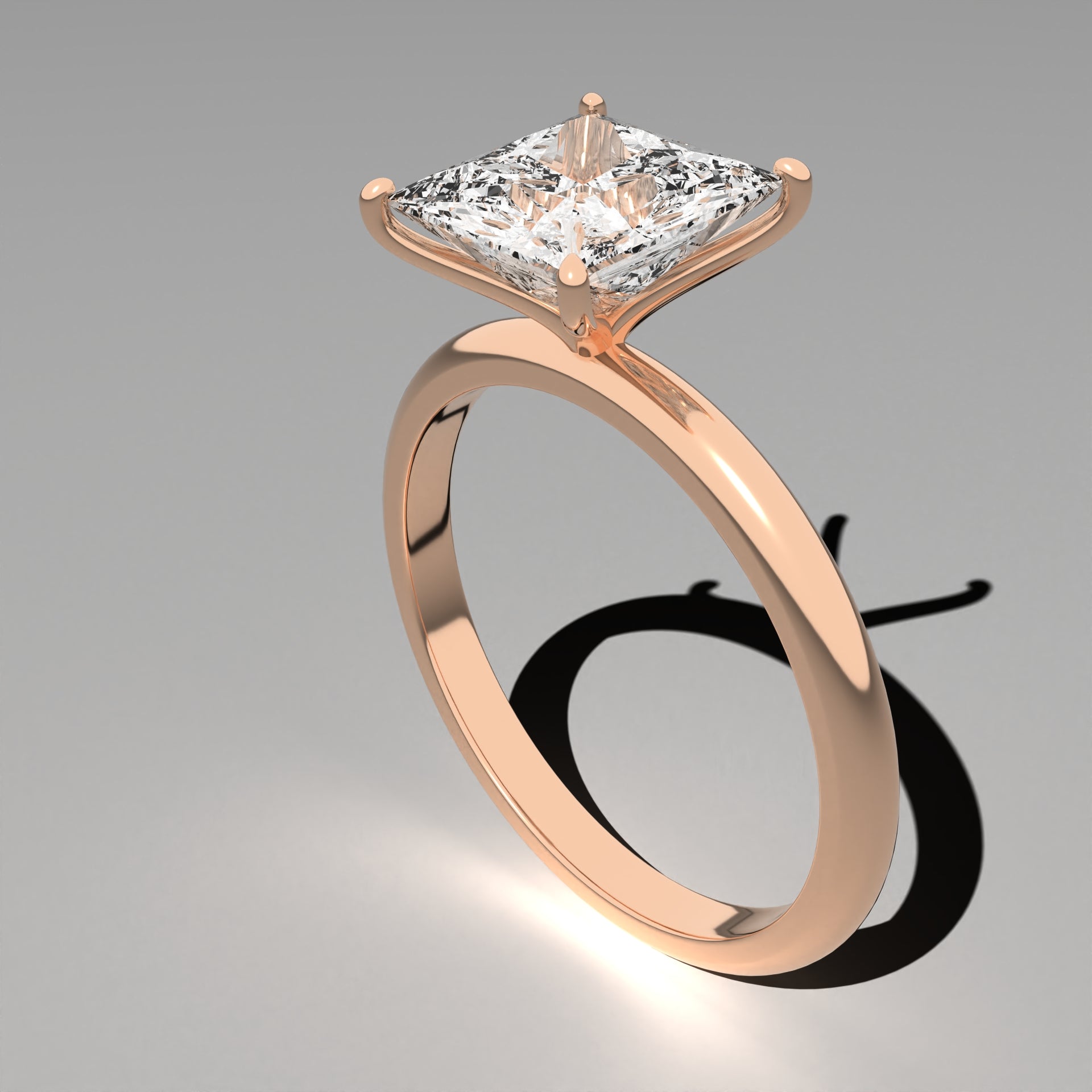 Minimal Solitaire Ring - Princess