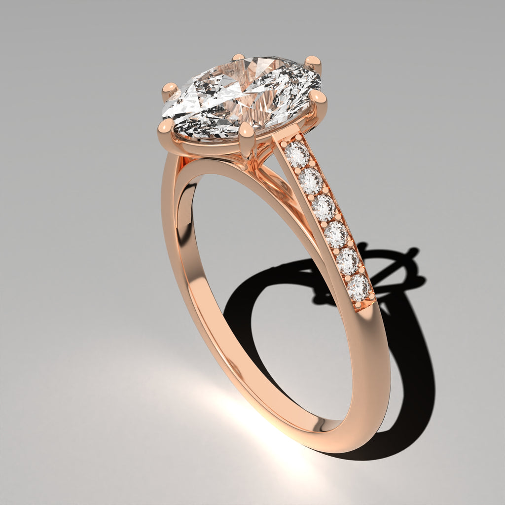 Minimal Cathedral Ring - Oval