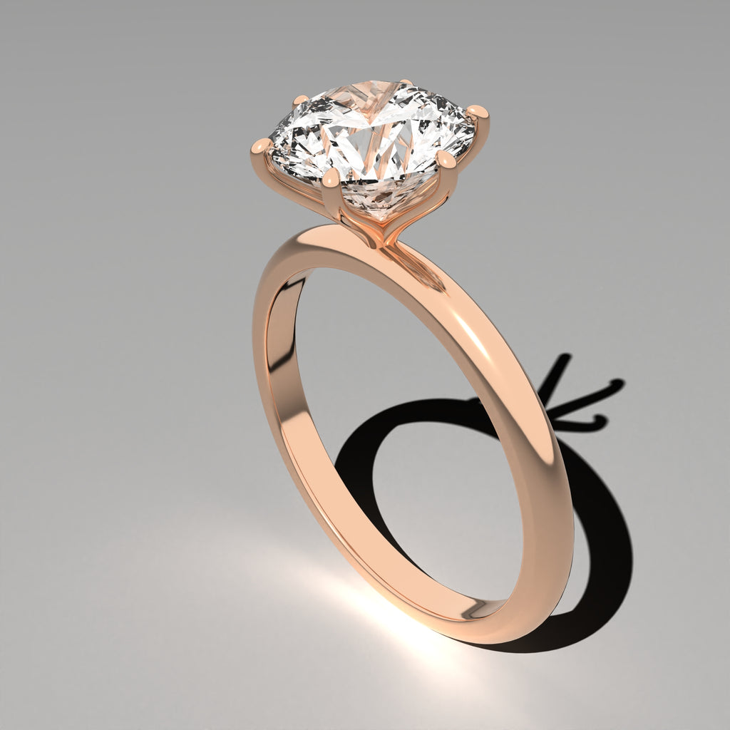 Minimal Solitaire Ring - Round