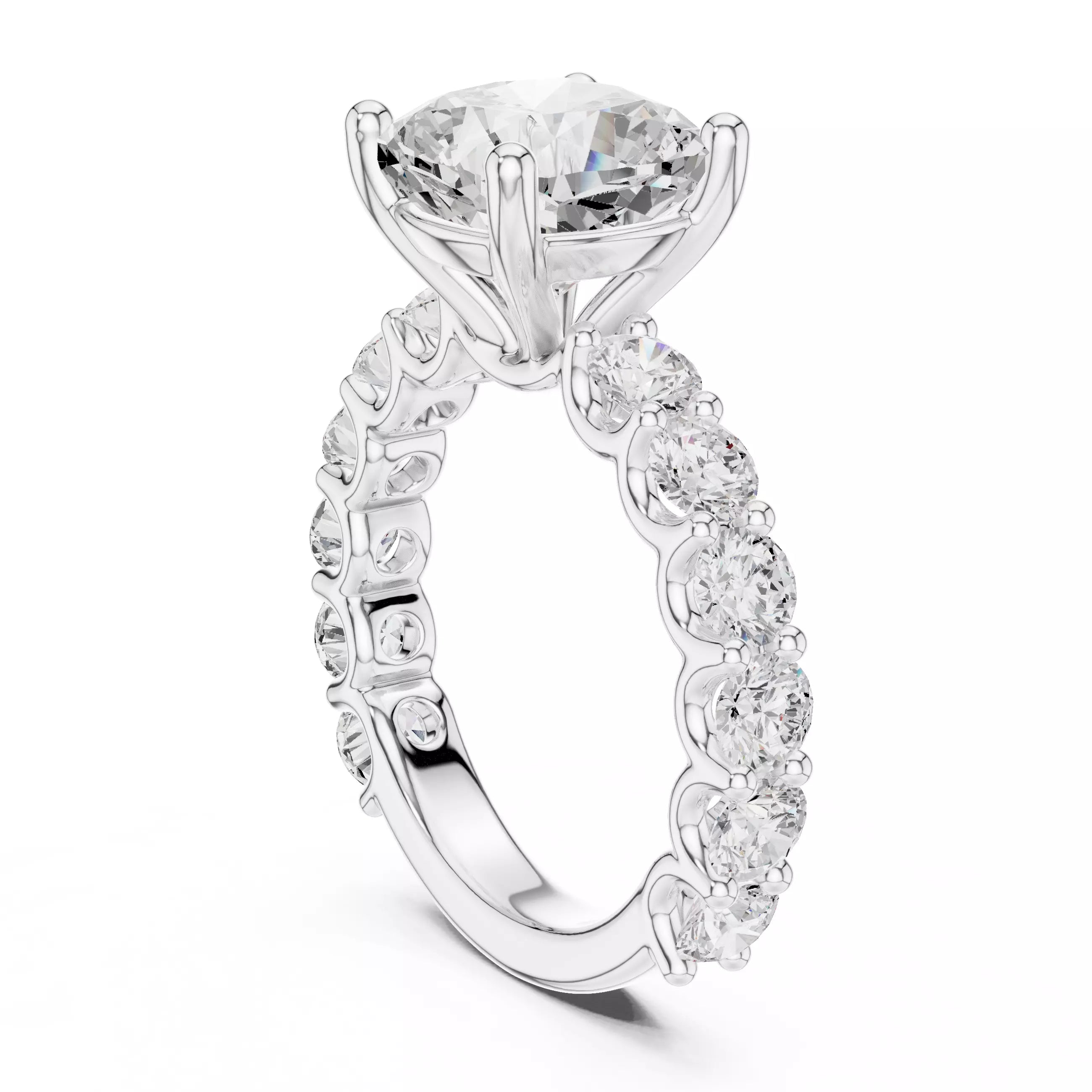 Eternity Solitaire Ring - Cushion