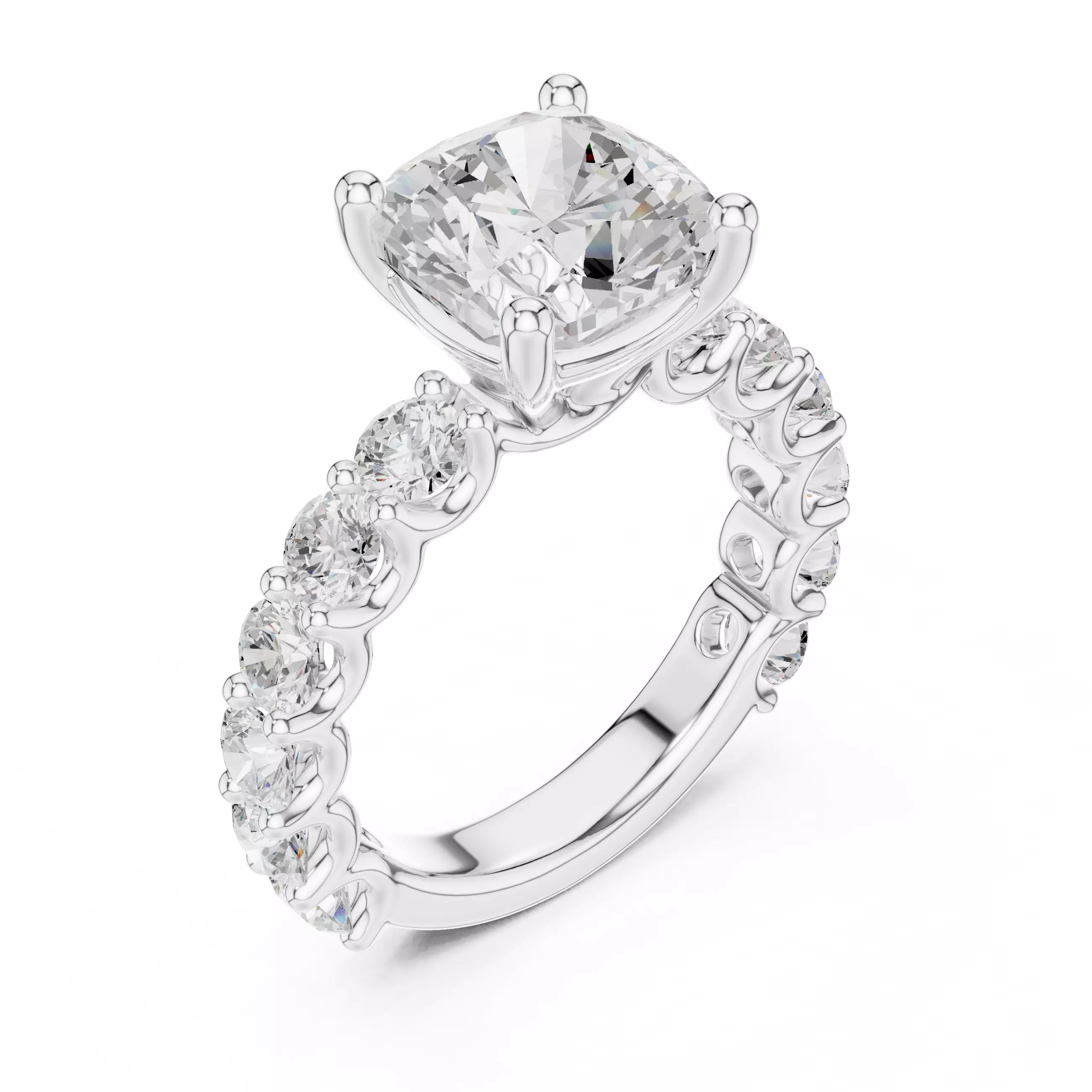 Eternity Solitaire Ring - Cushion