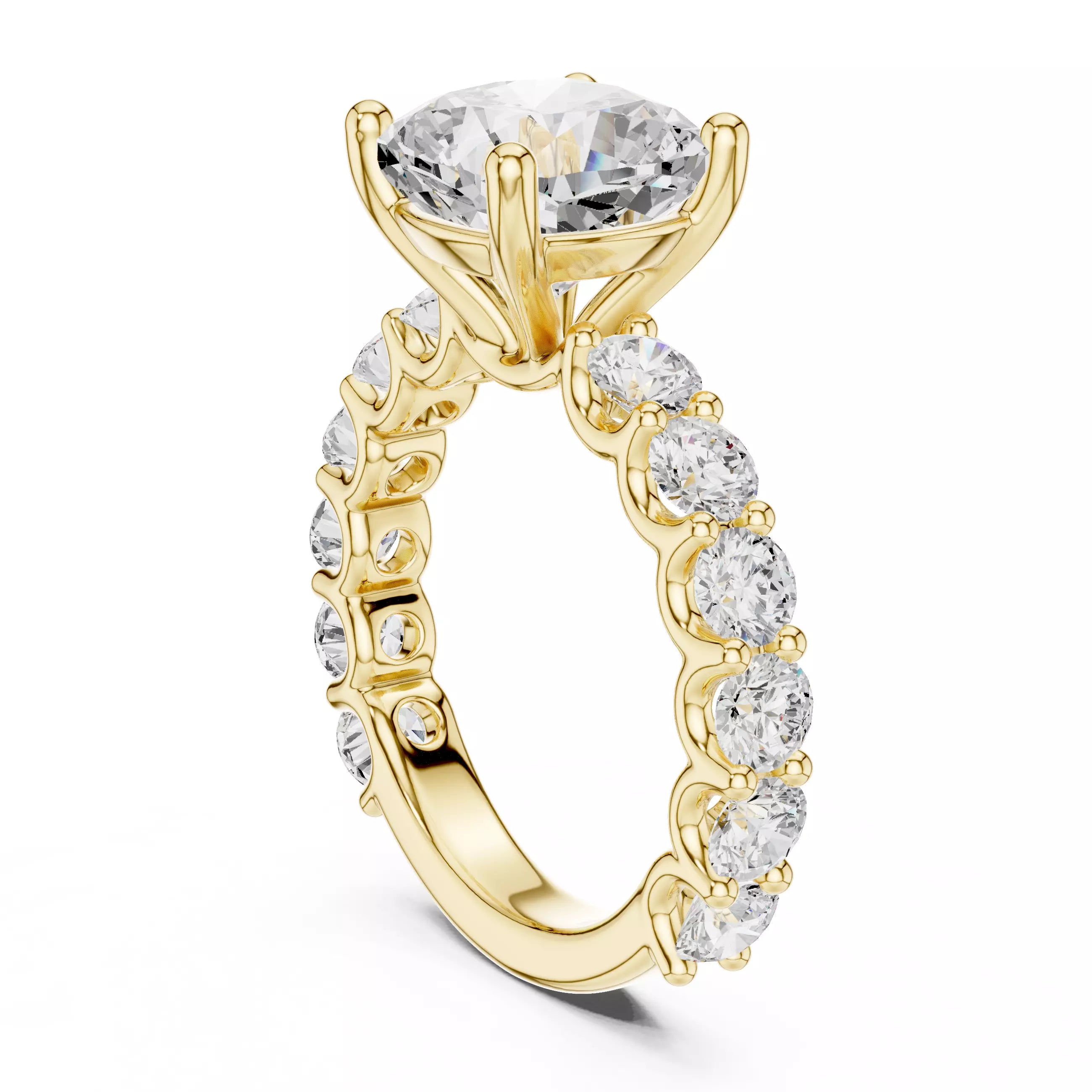Eternity Solitaire Ring - Cushion
