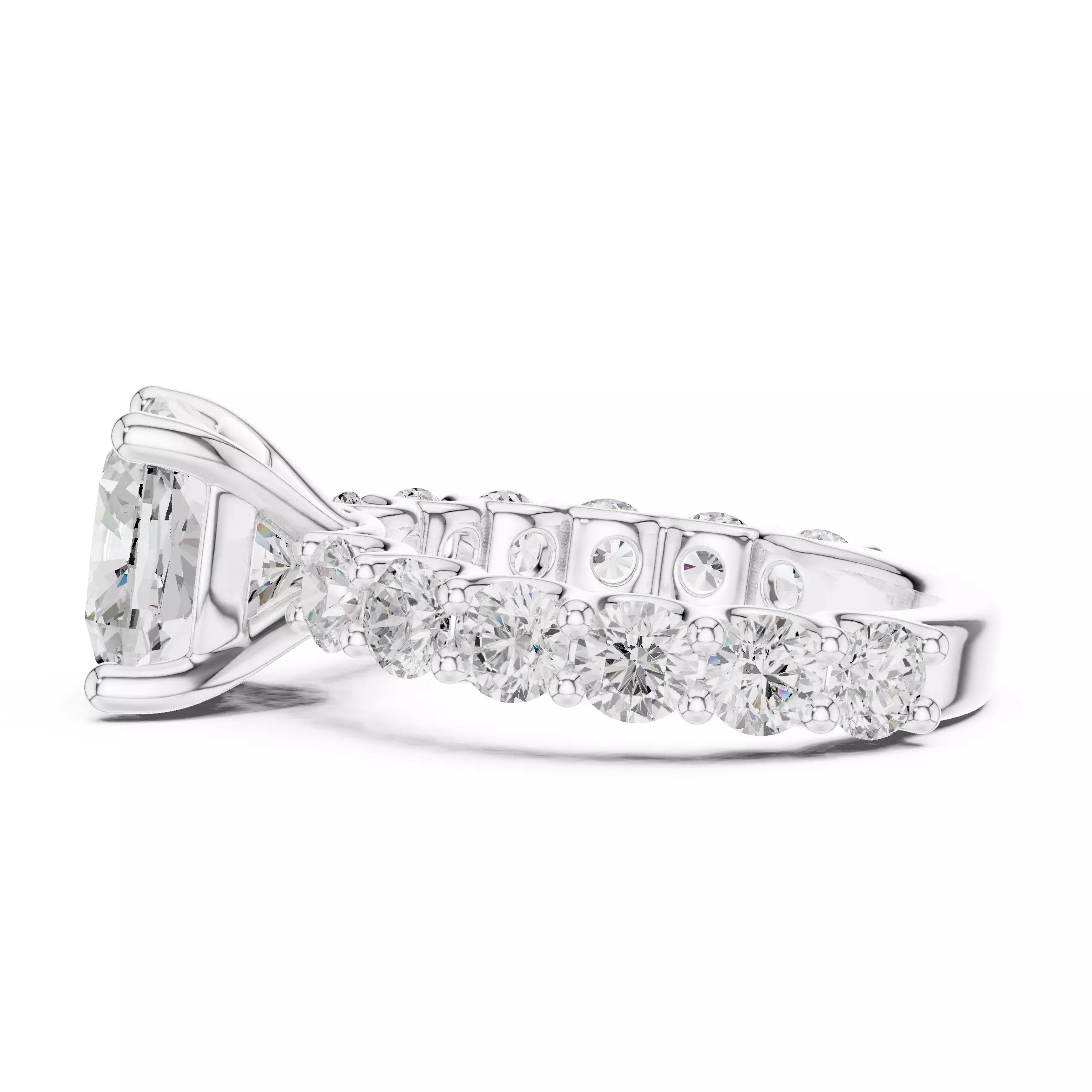Eternity Solitaire Ring - Cushion